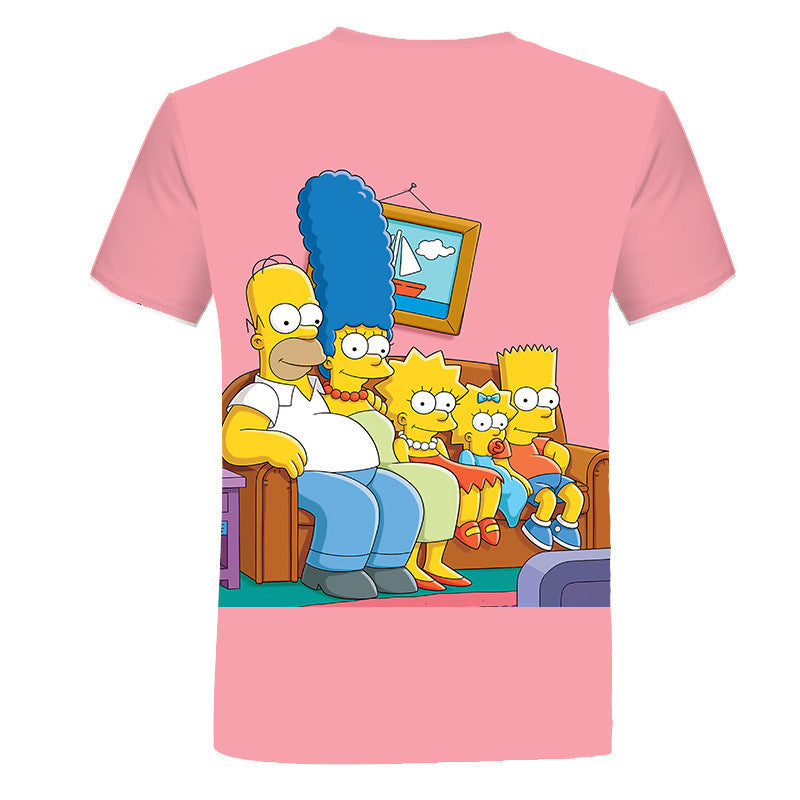 The Simpsons T Shirts Digital Printing Casual Round Neck