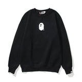 Bathing Ape Sweatshirts Printed Letter Fleece-Lined Crew Neck Sweater Men's and Women's Jacket