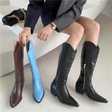 Platform Heels for Women Autumn and Winter Crocodile Pointed Boots