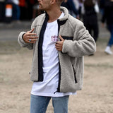 Mens Winter Coats Man Fall Outfits Men's Fashionable Loose Fashionable Cashmere Cardigan Jacket