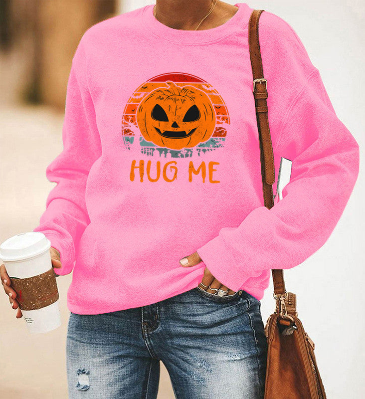 Halloween Costumes Printing Long Sleeve Crew Neck Sweater Women