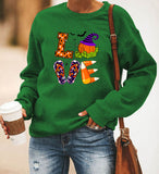 Halloween Costumes Printing Long Sleeve Crew Neck Sweater Women