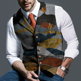 Men Dress Vests Autumn Men's Camouflage Printing Lapel Fashion Slim Fit Vest