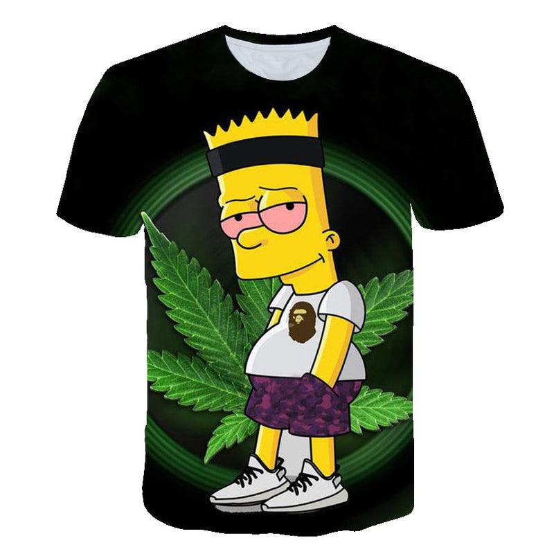 The Simpsons T Shirts Digital Printed Breathable Round Neck