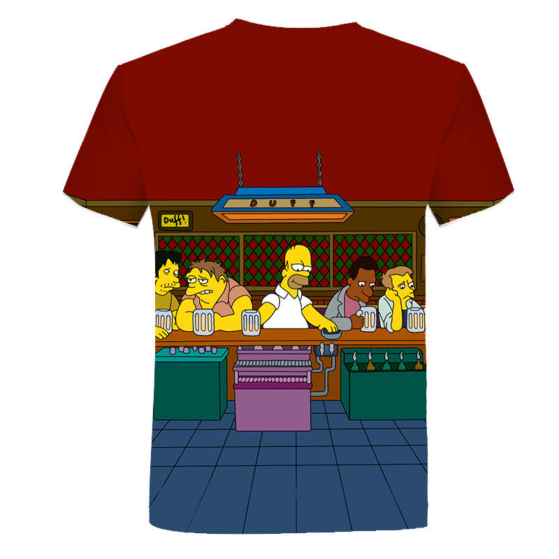 The Simpsons T Shirts Digital Printed Round Neck