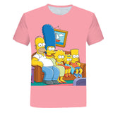 The Simpsons T Shirts Digital Printing Casual Round Neck