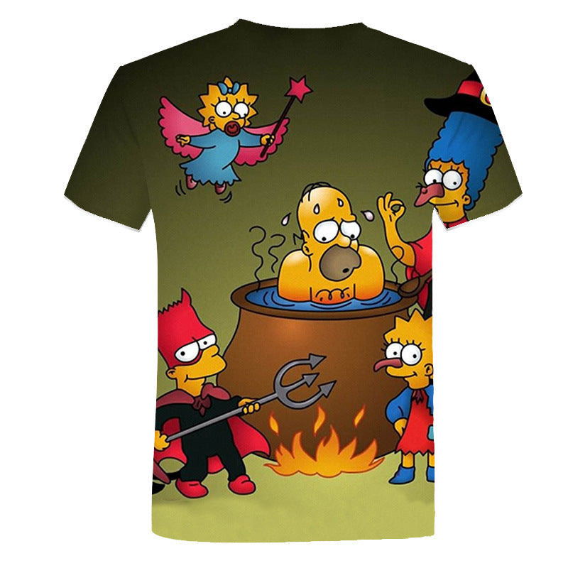 The Simpsons T Shirts 3d Digital Printing Cartoon Round Neck