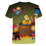 The Simpsons T Shirts 3d Digital Printing Cartoon Round Neck
