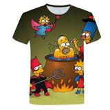 The Simpsons T Shirts 3d Digital Printing Cartoon Round Neck
