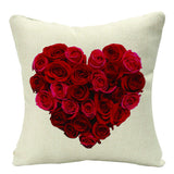 Valentine's Day Pillow Covers 4 Piece Random Styles Together, Love Linen Pillow Cover