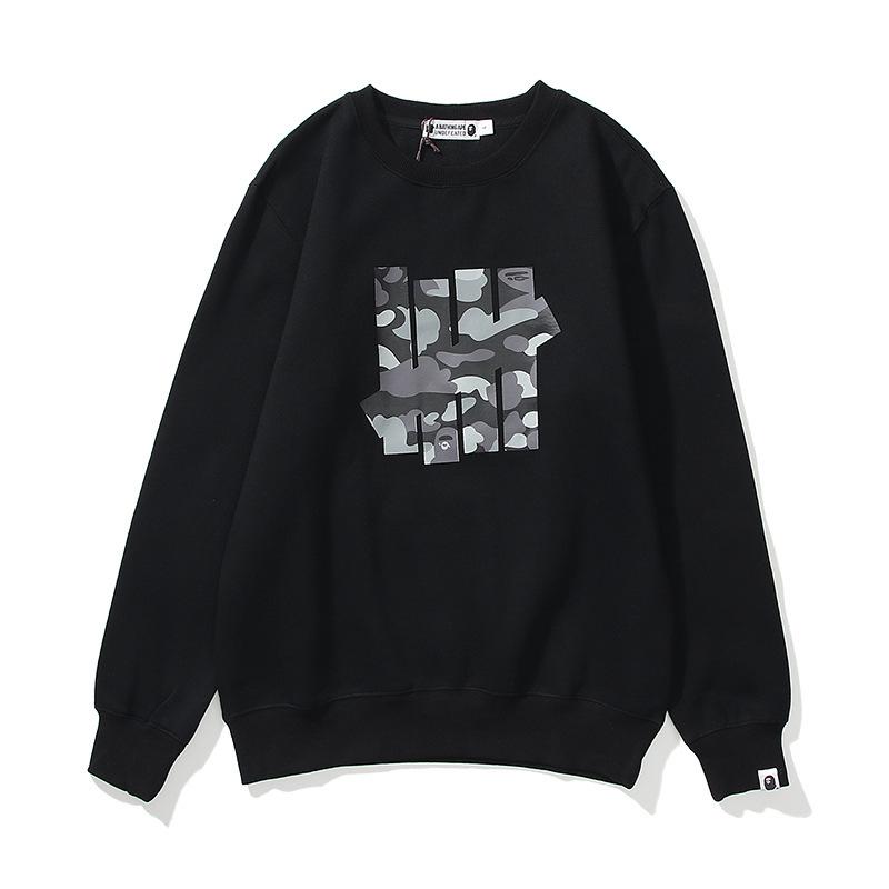 Bathing Ape Sweatshirts Printed Men's and Women's Casual Fleece-Lined Crew Neck Sweater