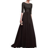 Long Sleeve Burgundy Dress Formal Autumn and Winter Chiffon Evening Long Dress