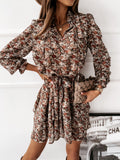 Nine Britton Dress Printed Waist-Controlled Short Long Sleeve
