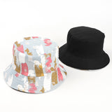 Bucket Hat Fishing Cap Cotton Print Fisherman Hat Bucket Hat Men and Women Retro Graffiti