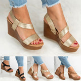 Women Platform Sandals Large Size Peep Toe Wedge Platform Sandals