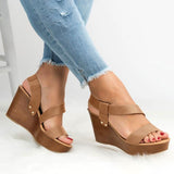Women Platform Sandals Large Size Peep Toe Wedge Platform Sandals