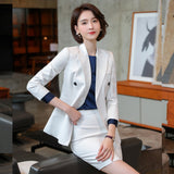Interview Suit Women's White Suit Women's Suit Autumn and Winter