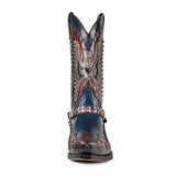 Western Shoes Men's Knight Pointed Embroidered Mid-Calf Versatile Men's Boots