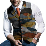 Men Dress Vests Autumn Men's Camouflage Printing Lapel Fashion Slim Fit Vest