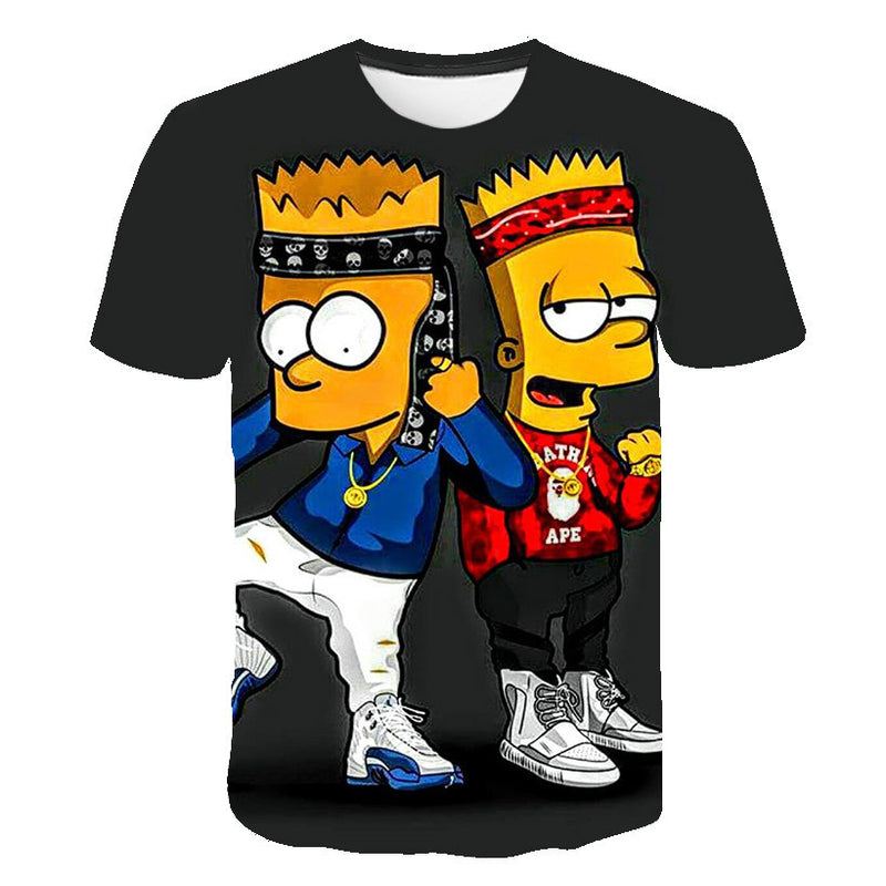 The Simpsons T Shirts Digital Printed Round Neck