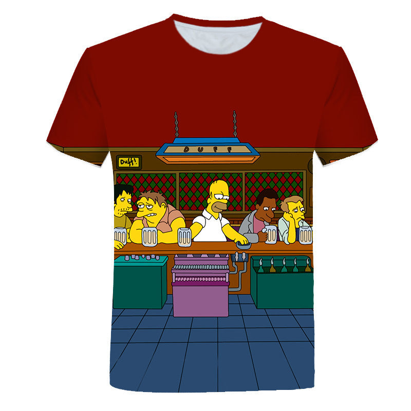 The Simpsons T Shirts Digital Printed Round Neck