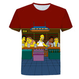 The Simpsons T Shirts Digital Printed Round Neck