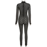 Fall Women's Clothing New Fashion Sexy Hollow out Sports Jumpsuit