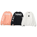 Bathing Ape Sweatshirts Printed Letter Fleece-Lined Crew Neck Sweater Men's and Women's Jacket