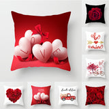 Valentine's Day Pillow Covers 4 Piece Random Styles Together, Red Rose Pillow Cover Wedding Gifts Home Pillow Cushion Cover