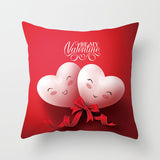 Valentine's Day Pillow Covers 4 Piece Random Styles Together, Red Rose Pillow Cover Wedding Gifts Home Pillow Cushion Cover