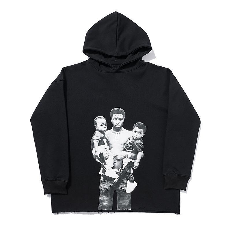 Vlone Hoodie Men'S Personality Flow Figure Hooded Sweater Jacket