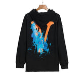 Vlone Hoodie Men'S Personality Hooded Plus Size Retro Sports Sweater Jacket