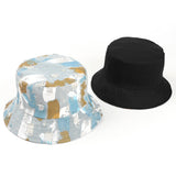 Bucket Hat Fishing Cap Cotton Print Fisherman Hat Bucket Hat Men and Women Retro Graffiti