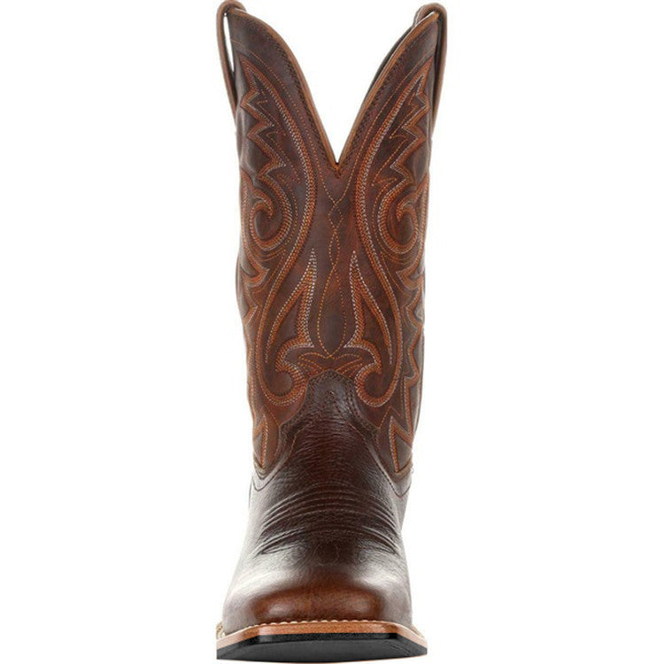 Yellowstone Cowboy Boots Embroidery Vintage Sleeve Men And Women Wide Head Western Cowboy Boot