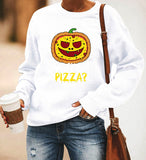 Halloween Costumes Printing Long Sleeve Crew Neck Sweater Women