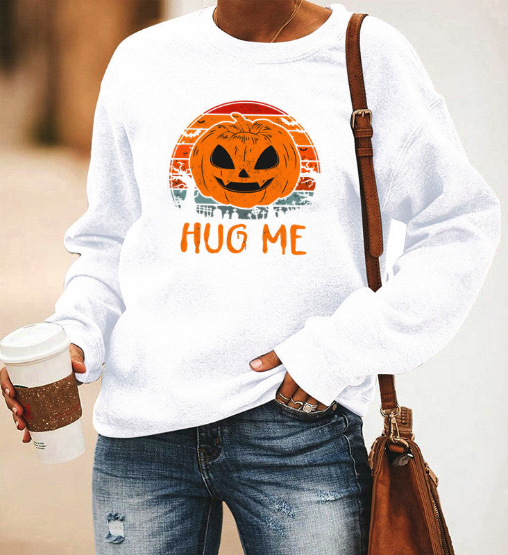 Halloween Costumes Printing Long Sleeve Crew Neck Sweater Women