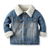 Children Jean Jackets Children's Imitation Lamb Wool Lining Warm Denim Jacket
