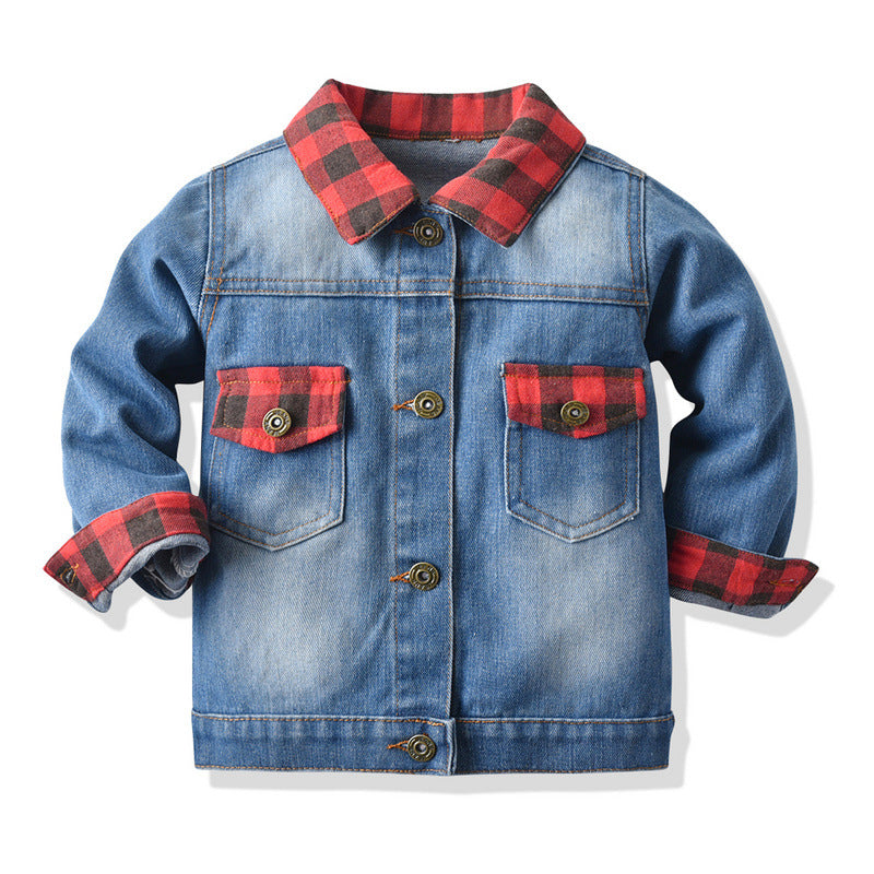 Children Jean Jackets Spring and Autumn Denim Lapel