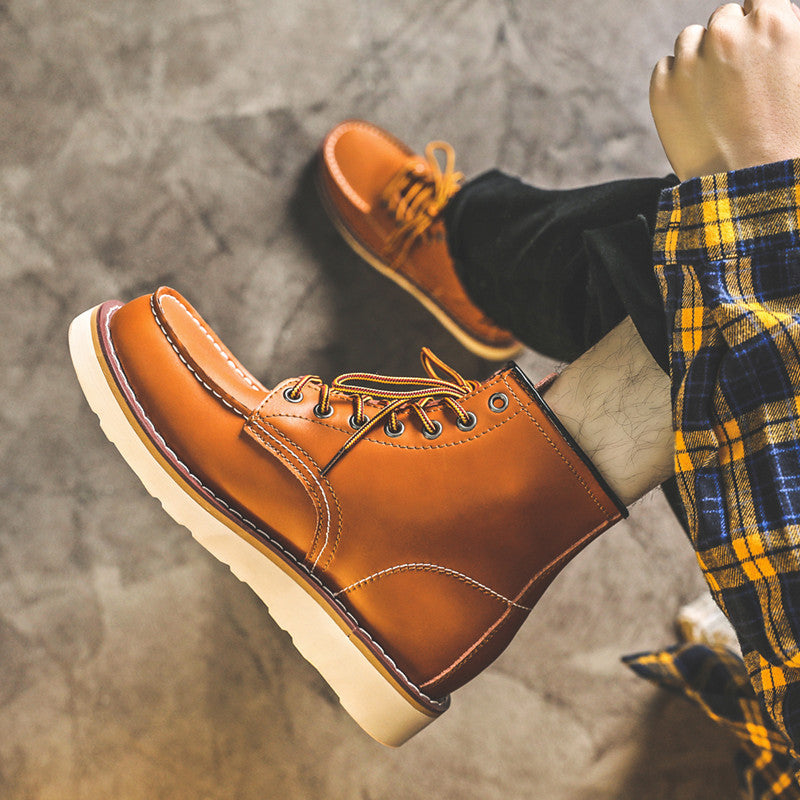 Men's Boots Work Boot Men Casual Hiking Boots Men's Shoes Dr. Martens Boots Versatile Retro High-Top Work Shoes Autumn