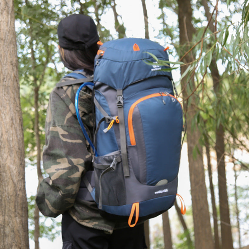 Hiking Backpacks 55 Liters Expandable Outdoor Backpack Nylon Waterproof Backpack