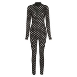 Fall Women's Clothing New Fashion Sexy Hollow out Sports Jumpsuit