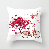 Valentine's Day Pillow Covers 4 Piece Random Styles Together, Red Rose Pillow Cover Wedding Gifts Home Pillow Cushion Cover