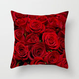 Valentine's Day Pillow Covers 4 Piece Random Styles Together, Red Rose Pillow Cover Wedding Gifts Home Pillow Cushion Cover