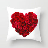 Valentine's Day Pillow Covers 4 Piece Random Styles Together, Red Rose Pillow Cover Wedding Gifts Home Pillow Cushion Cover