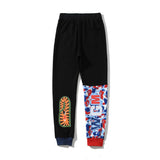 Bathing Ape Pant Spring and Autumn Men's Color Matching Shark Trousers