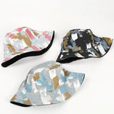 Bucket Hat Fishing Cap Cotton Print Fisherman Hat Bucket Hat Men and Women Retro Graffiti