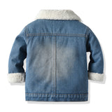 Children Jean Jackets Children's Imitation Lamb Wool Lining Warm Denim Jacket
