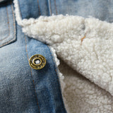 Children Jean Jackets Children's Imitation Lamb Wool Lining Warm Denim Jacket
