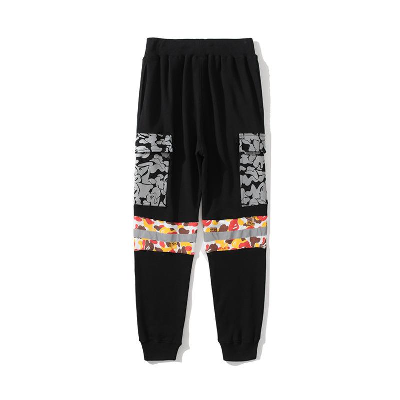 Bathing Ape Pant Shark Ape Head Camouflage Reflective Pocket Trousers Loose Casual