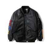 Bathing Ape Coat Winter Thickened Youth Casual Black Stand-up Collar Zipper Loose Double-Sided Cotton-Padded Jacket